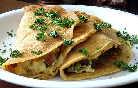 Crepas con queso de cabra