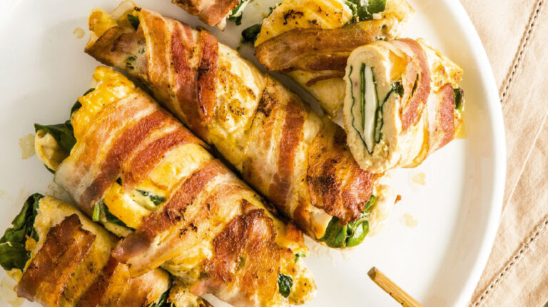 Rollos de pollo rellenos de espinacas