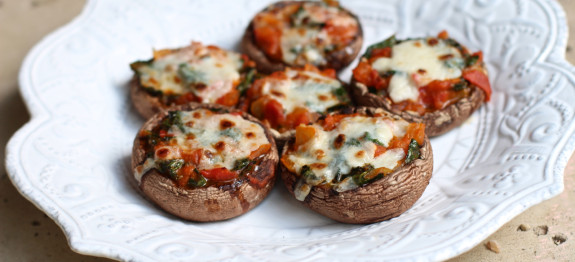 Pizzas de portobello fácil y saludable